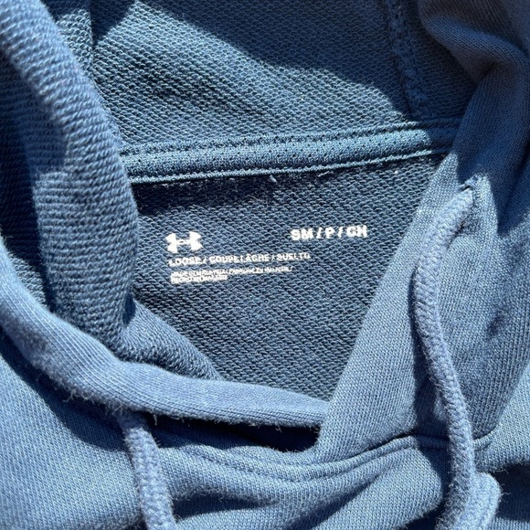 Men's Under Armour x Project Rock Hoodie Blue S Bull Gym Activewear Weight Fit - Picture 3 of 12